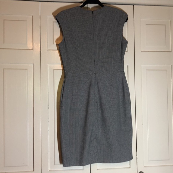 Calvin Klein Houndstooth Cap Sleeve Sheath Career Dress SZ 8 R2 - Picture 4 of 8